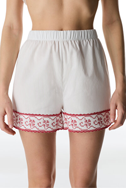 Penti Pantaloni scurți de pijama Off-White Magnifique, pachet de bumbac