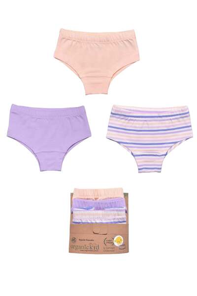 OrganicKid Merkitty Kız Çocuk Renkli İç Çamaşır Seti 3'lü