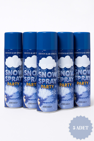 Mortex 5'li Eriyen Kar Spreyi 200ml Büyük Boy - Düğün, Kına, Parti, Bekarlığa...