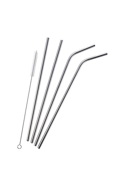 Coverzone Çelik Pipet Paslanmaz Çelik Metal Meşrubat Pipeti Ve Pipet Temizlem...