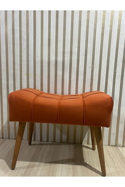 Arkın Orange Puf, Turuncu Renk , Ahşap Ayak Çima Dikiş ,spor,modern Tasarım