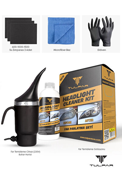 TULPAR KİMYA Buharlı Far Temizleme Far Parlatma Avantajlı Set Paket (HEADLIGH...