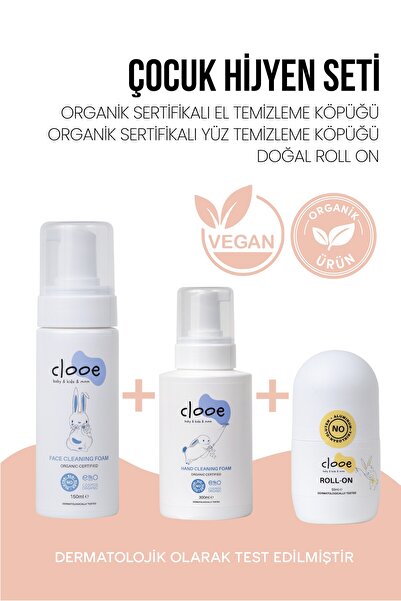 clooe Organik Çocuk Günlük Hijyen ve Bakım Seti - El Temizleme Köpüğü 300 ml ...