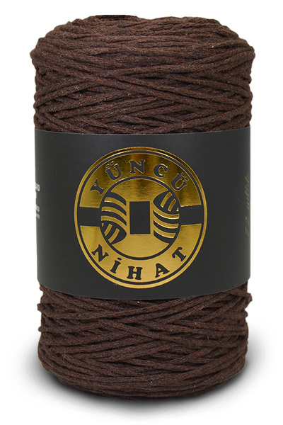 Yüncü Nihat Σκούρο Καφέ 200gr 200mt - Βαμβακερή Τσάντα Μακραμέ Σχοινί Supla Σ...