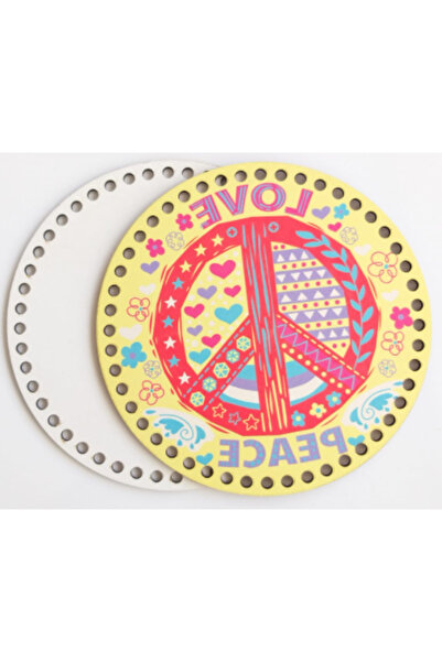 Wooden 20 cm Diameter Illustrated Plate Backed F Series No:3