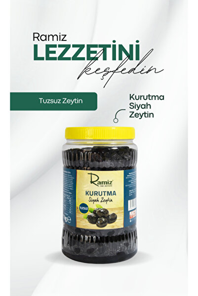Ramiz Uslu Tipi Tamamen Tuzsuz Akhisar Siyah Kurutma Zeytin 1 Kg