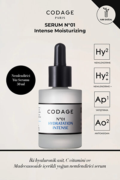 CODAGE PARIS Serum N°01 - Yoğun Nemlendirici, Yatıştırıcı ve Antioksidan Etki...