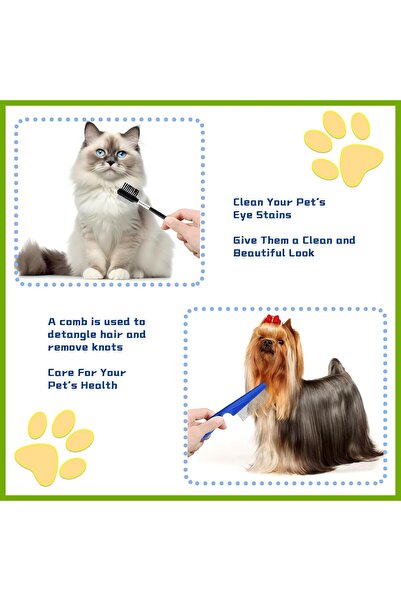 Arabest 7-Piece Pet Grooming Kit,Tear Stain & Flea Removal Comb Set for Dogs ...