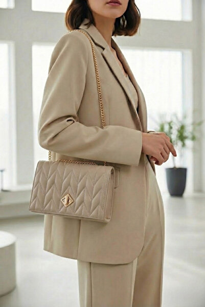 Marjin حقيبة كتف نسائية بسلسلة ذهبية اللون ديلبين مينك