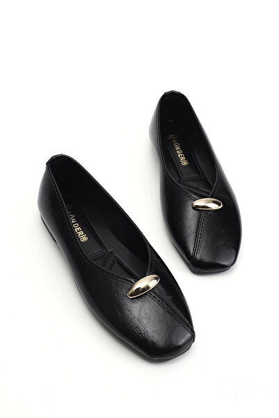 GÖNDERİ(R) Women's Black Flat Sole Ballerinas