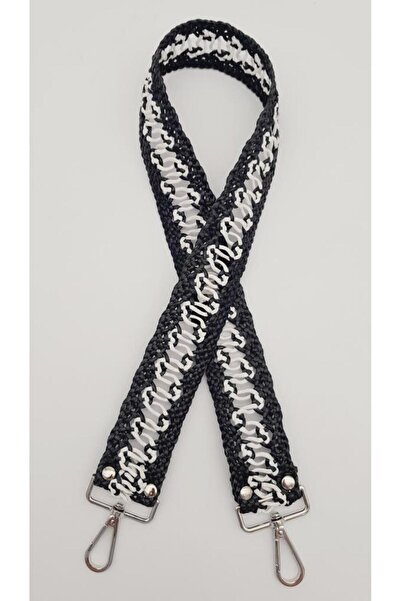 angel çanta aksesuar Μοντέλο πλεκτού από ψάθινο νήμα Ledi, Μαύρο και Λευκό, Λ...