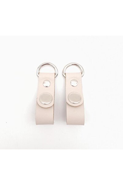 angel çanta aksesuar Κρέμα Πραγματικό Δερμάτινο Snapback Handle με Ασημί Μέτα...