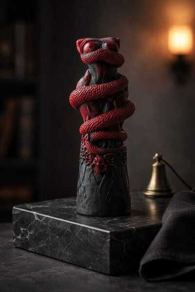 Yaratıcı sanatlar atölyesi Yılan Sarılı Başsız Nü Kadın Vücudu Heykel Mum Dek...