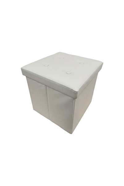 Homelux Foldable cube stool, 38x38x38 cm, storage space, ecological leather, ...