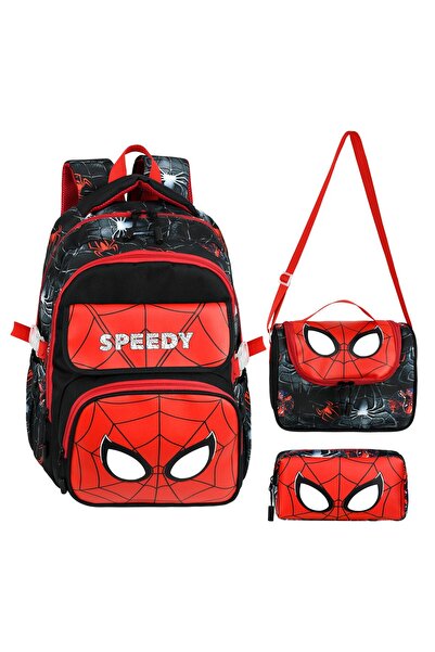 Waddell Speedy Leather Printed Spider Pattern Elementary School Backpack, The...