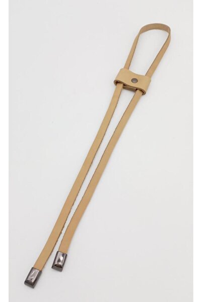 Raw Natural Real Leather Drawstring Smoked Metal