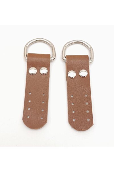 angel çanta aksesuar Taba Μονόστρωτο Faux Leather Handle Με Ασημί Μέταλλο