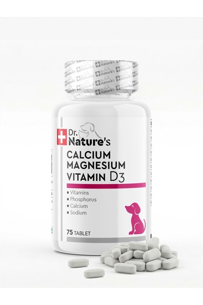 Dr. Nature's Calcium Magnesium D3 | Köpekler İçin Kemik & Diş Sağlığı Desteği...