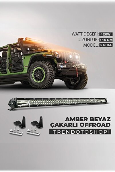 C9 E-Mark- Tip Onaylı 420w 115 Cm Çift Sıra 5 Modlu Turuncu Beyaz Off Road Le...