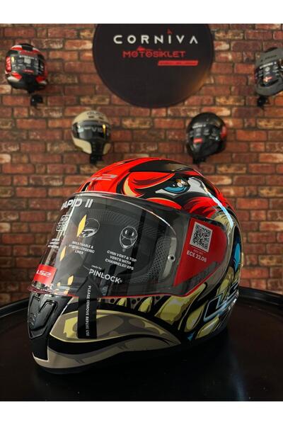 LS2 RAPID 2 SPOX KIRMIZI-GRİ KASK