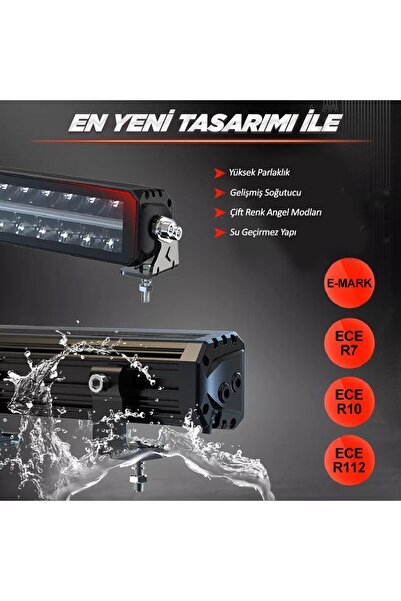 C9 E-Mark Onaylı Superior Mystique 55 Cm 240w Amber-beyaz Angel Off Road Led Bar