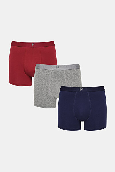 Penti Erkek Burgundy 3lü Çok Renkli Boxer