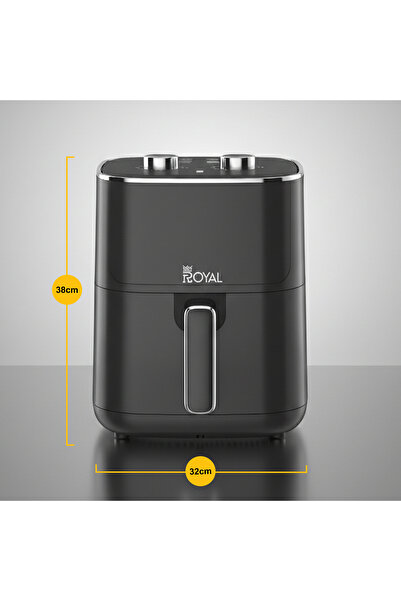 Royal Appliances مقلاة هوائية يدوية، درجة حرارة 80-200 درجة مئوية، مع نوافذ مرئية، دوران سريع للهواء الساخن 4.7