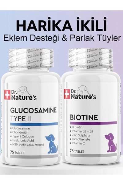 Dr. Nature's KÖPEKLER İÇİN BİOTİN VE GLUKOZAMİN 2 ÜRÜN