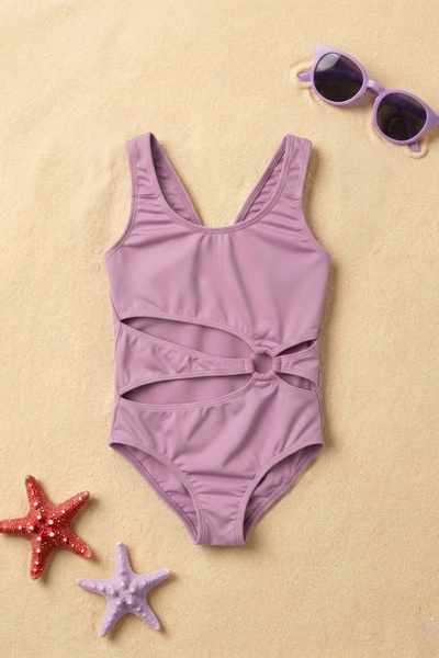 Minipodyum Κοριτσίστικο μαγιό με λεπτομέρεια δαχτυλιδιού