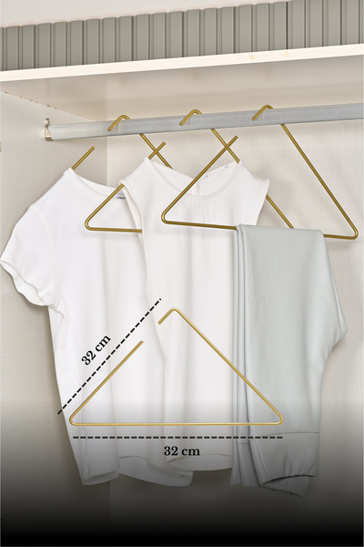 Edora Home Gold 10'Lu Üçgen Tişört, Elbise, Gömlek, Mayo Askısı, Şık Tasarım ...