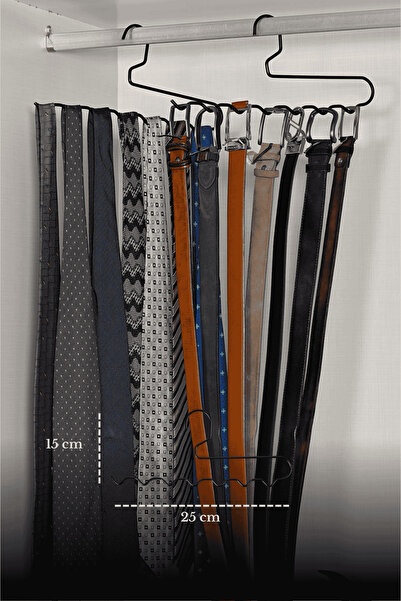 Edora Home Σετ 5 τεμαχίων ματ μαύρη κρεμάστρα ζιγκ-ζαγκ για παντελόνια, σάλια...