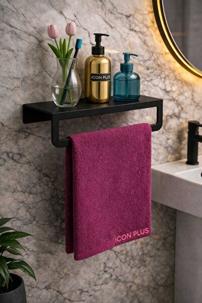 İCON PLUS Havlu Tutacağı Raf Metal Havlu Askıs Mutfak Banyo Raflı Havluluk Mo...