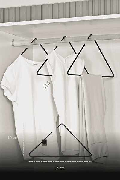 Edora Home Σετ 10 τεμαχίων Μαύρες τριγωνικές κρεμάστρες ρούχων για μπλουζάκια...