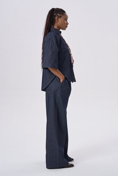 HANIQA 25257 Jeans Set with Scarf Accessory