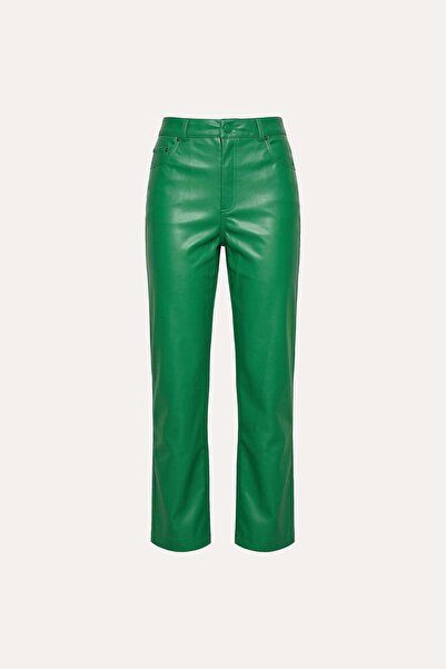 VATKALI Δερμάτινο παντελόνι πράσινο
