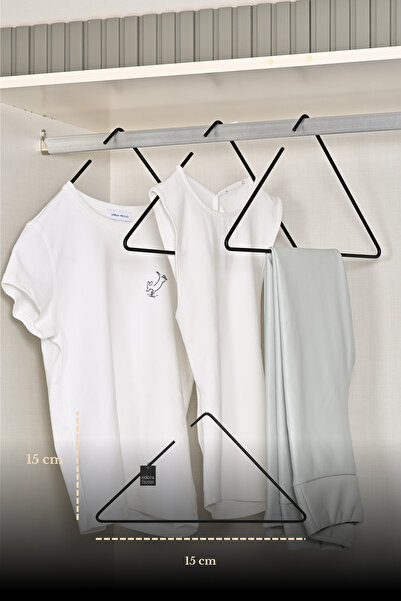 Edora Home Σετ 5 τεμαχίων Μαύρες τριγωνικές κρεμάστρες ρούχων για μπλουζάκια,...