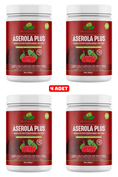 DRNATURAL 4 Adet Aserola Plus Barbados Kirazı Ekstresi İçeren Karışık Bitki Tozu