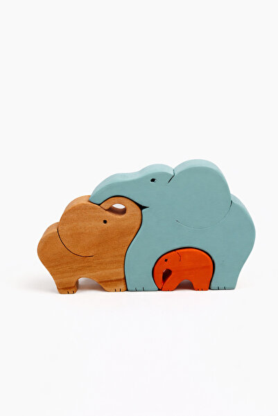 Madwoodtoys Ahşap Oyuncak Fil Ailesi