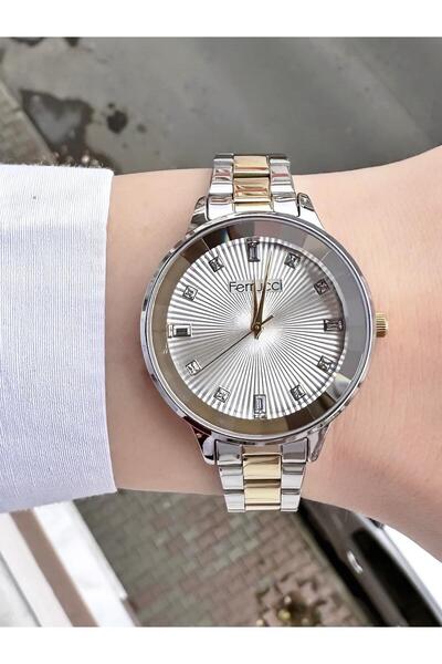 Ferrucci ساعة يد نسائية بسلك معدني
