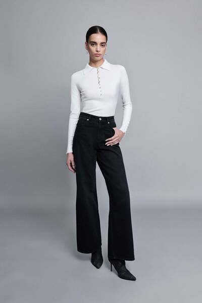 VATKALI V1992 High-Waisted Pocketed Wide Leg Jeans