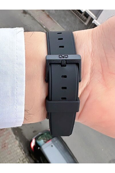 Q&Q Unisex Açık Mavi 10 Bar Su Geçirmez Hafif Silikon Kordon Spor Kol Saati