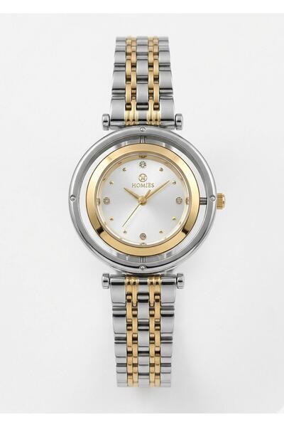 Homies Women's Gold Silver Metal Cord Stone Detailed Wristwatch with 2 Years ...