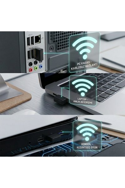VOREX Versatile USB WiFi Adaptör 150 Mbps Mini Alıcı Realtek 8188FTV Hotspot Win10/11