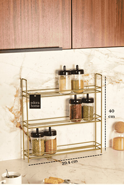 Edora Home Raft suspendabil pe perete din aur cu 3 niveluri, suport pentru co...