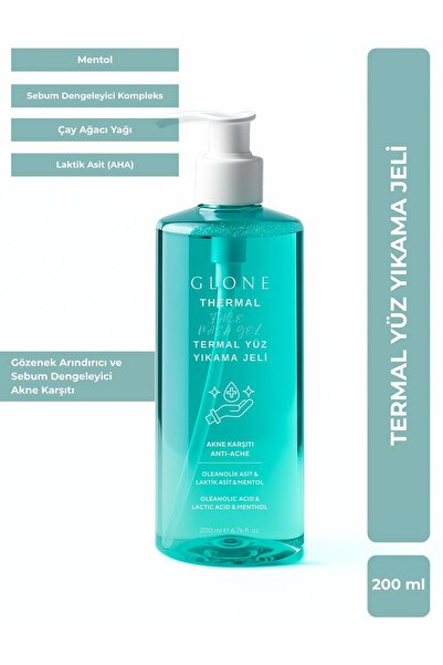 GLONE جل تنظيف الوجه الحراري |   200 مل |   شجرة الشاي والمنثول |   موازن للد...