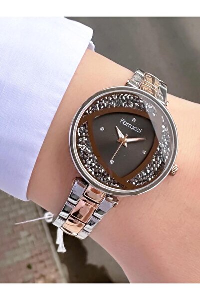 Ferrucci ساعة يد نسائية بسلك معدني