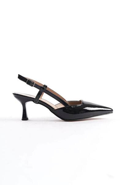 TRENDELLA حذاء نسائي بكعب من الجلد الأسود اللامع TR08MS20A