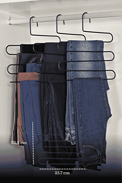 Edora Home Suport pentru pantaloni, șaluri, eșarfe, cu 5 niveluri, negru mat,...