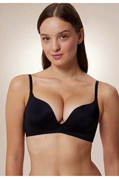 Penti #Hiççamaşırı Siyah Balensiz Decollette Push Up Sütyen