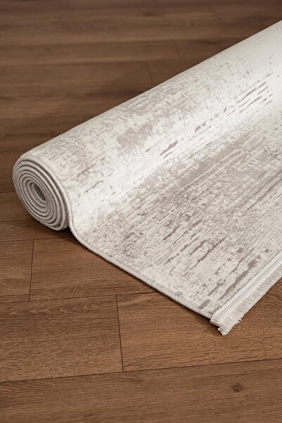 Soil CT009A Light Gray Carpet Gray Detailed Modern Thin Acrylic Powdered Living Room Rug Bedroom Corridor